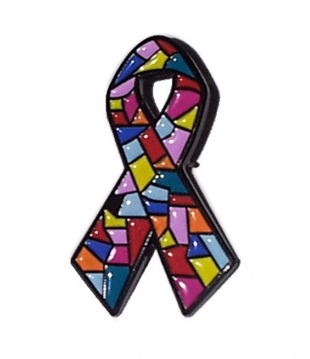 Dissociative Identity Disorder Multiple Personality ribbon pin badges - DID MPD awareness